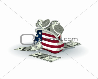 American wallet full of dollars