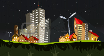 Vector city - night