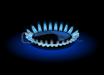 Blue flame of gas