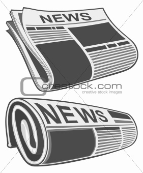 Rolled newspaper vector