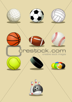  Sport balls icon set