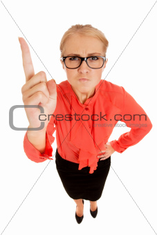 Business woman wagging her finger