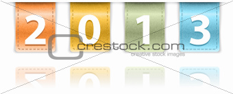 2013 digits on colorful leather background insets