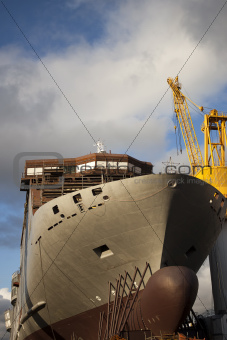Ship in the shipyard