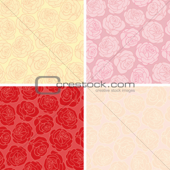Seamless background with roses