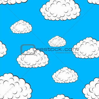 clouds seamless wallpaper, vector illustration
