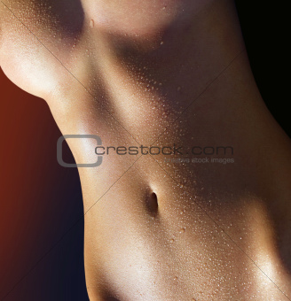 body with water droplets lf