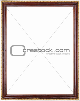 Vintage picture frame on white