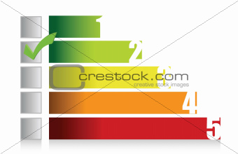 colorful graph illustration and checkmark