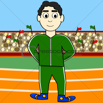 Cartoon athlete
