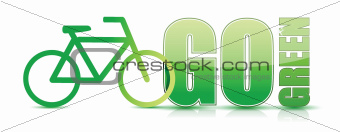 go green bike sign illustration design