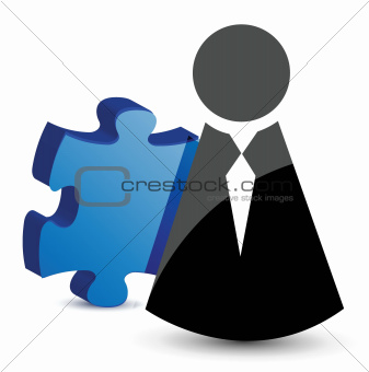 business icon and puzzle piece