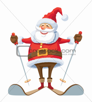 Santa Claus skiing