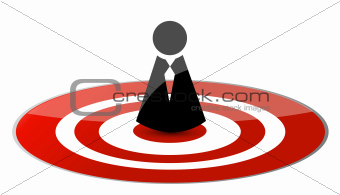 businessman in the center of the target