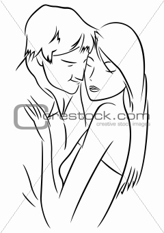 Man and woman in hug