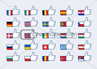 Thumb up Europe flags