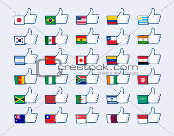 Thumb up flags