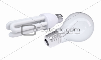 Plain and energy-saving light bulbs