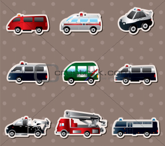 Vector illustration of different types car stickers