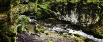 Panoramic background view of a scenic stream