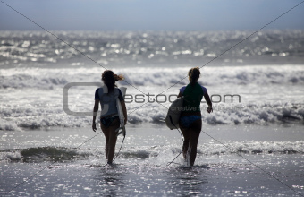 Two Surfer Girls