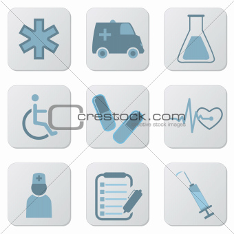 Medical blue icons