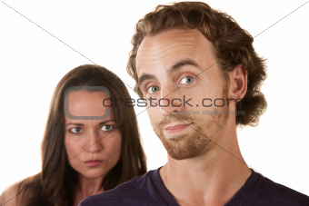 Sneaky Man with Skeptical Girlfriend