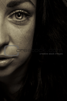 emotion expression dark girl face