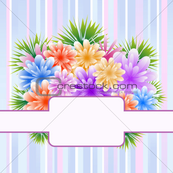 Flowers on striped background