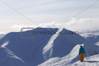 Skier on top of mountain