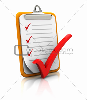 Clipboard with checklist