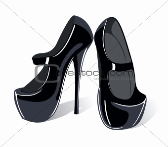 Vector illustration of black classic shoes 