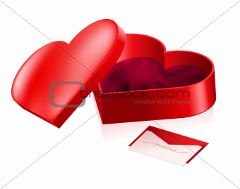 Red box in heart shape