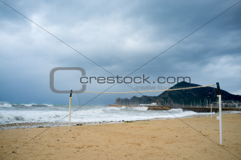 Stormy resort beach