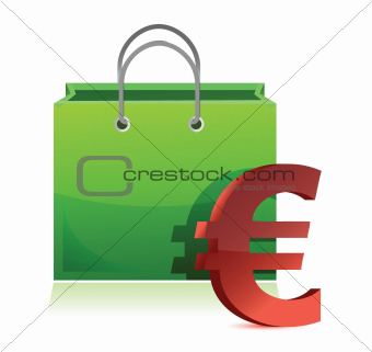 shopping bag and euro symbol