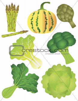 Vegetables Set 2 Illustration Isolated on White Background