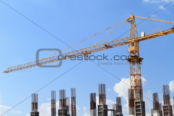 Crane in construction Site.