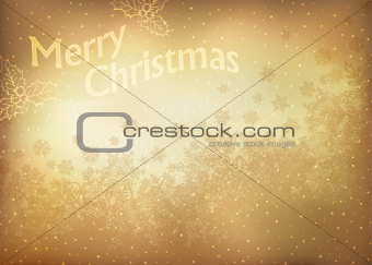 Vintage gold Christmas Greeting card.  Vector illustration, EPS1