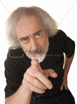 Man Pressing with Finger