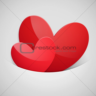 Valentine`s Day card with hearts