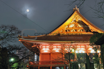 temple and moon