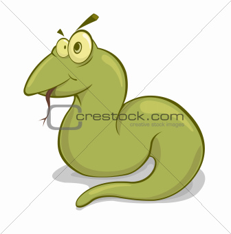 Vector illustration of green snake 