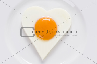 fried egg in a heart shape