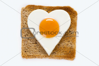 cooked egg on toast