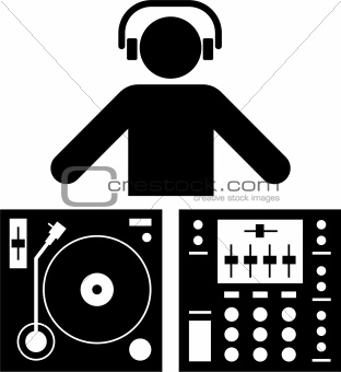Pictogram of a DJ
