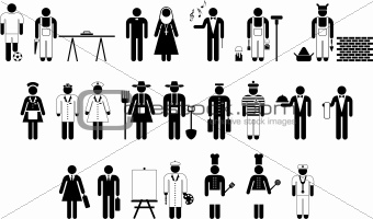 Pictograms of workers