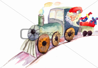 Christmas train with Santa Claus