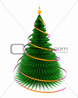 Christmas fir tree. Isolated on white