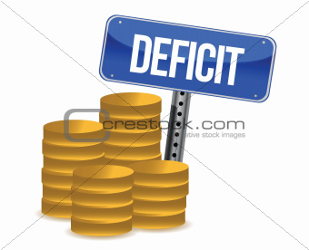 deficit and coins