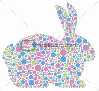  Bunny Rabbit in Pastel Polka Dots